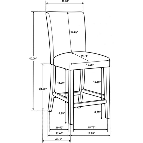  Coaster Furniture Paxton 122179TLB Set of 2 Upholstered Counter Height Dining Chair - Blue IMAGE 13