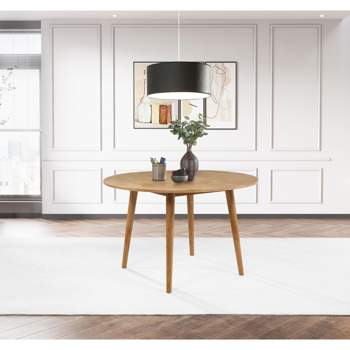  Coaster Furniture Andrews 122500 48-inch Round Wood Dining Room Table - Light Ash IMAGE 4