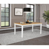  Coaster Furniture Andrews 122501 66-inch Rectangular Dining Table - Light Ash/White IMAGE 4