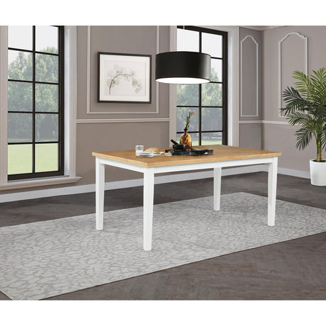  Coaster Furniture Andrews 122501 66-inch Rectangular Dining Table - Light Ash/White IMAGE 4