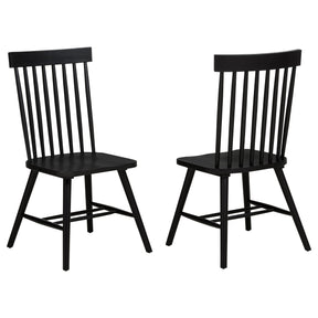  Coaster Furniture Andrews 122502BLK Set of 2 Windsor Spindle Back Dining Side Chair - Black IMAGE 1