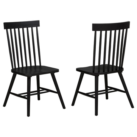  Coaster Furniture Andrews 122502BLK Set of 2 Windsor Spindle Back Dining Side Chair - Black IMAGE 1
