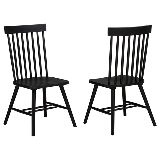  Coaster Furniture Andrews 122502BLK Set of 2 Windsor Spindle Back Dining Side Chair - Black IMAGE 1
