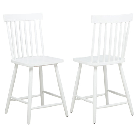  Coaster Furniture Andrews 122509WHT Set of 2 Windsor Counter Height Dining Side Chair - White IMAGE 1