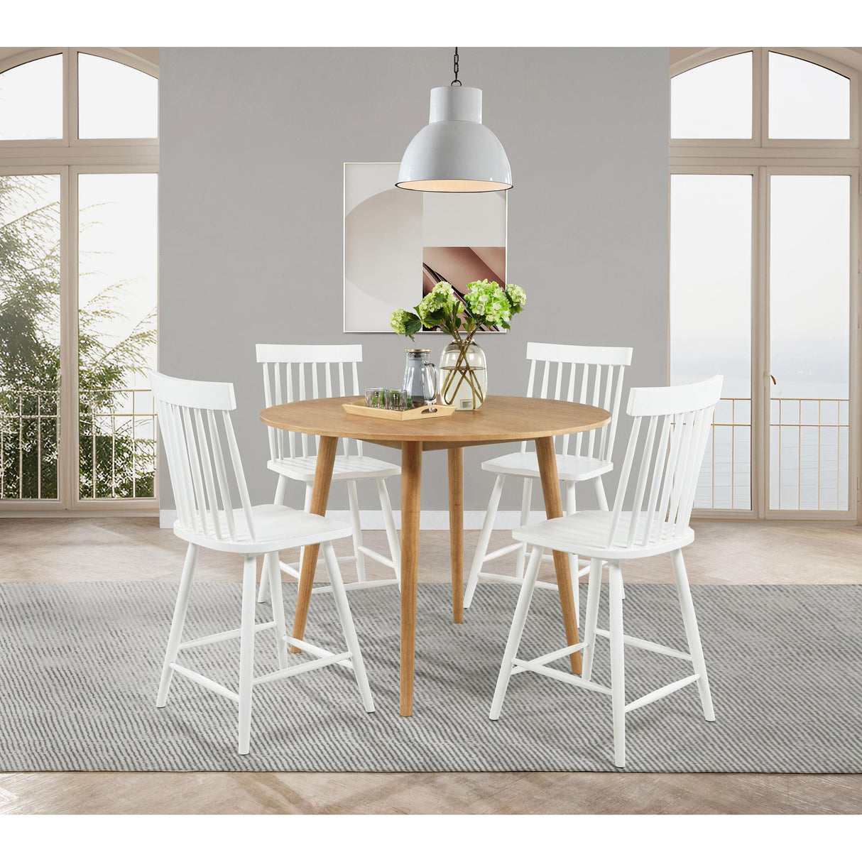  Coaster Furniture Andrews 122509WHT Set of 2 Windsor Counter Height Dining Side Chair - White IMAGE 13