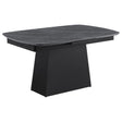  Coaster Furniture Potero 123131 73-inch Faux Marble Extension Leaf Dining Table - Black IMAGE 1