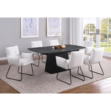  Coaster Furniture Potero 123131 73-inch Faux Marble Extension Leaf Dining Table - Black IMAGE 6