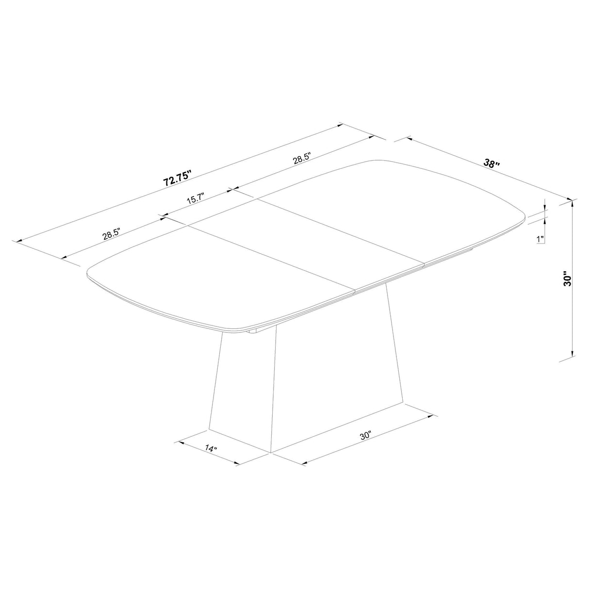  Coaster Furniture Potero 123131 73-inch Faux Marble Extension Leaf Dining Table - Black IMAGE 9