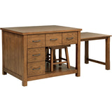  Coaster Furniture Mayfair 182446 3-piece Kitchen Island with Extension Table - Dark Oak IMAGE 7