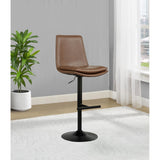  Coaster Furniture Eldridge 182957 Faux Leather Upholstered Adjustable Bar Stool - Coffee IMAGE 4
