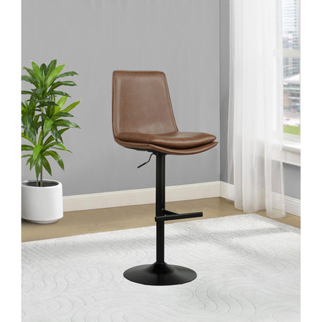  Coaster Furniture Eldridge 182957 Faux Leather Upholstered Adjustable Bar Stool - Coffee IMAGE 4