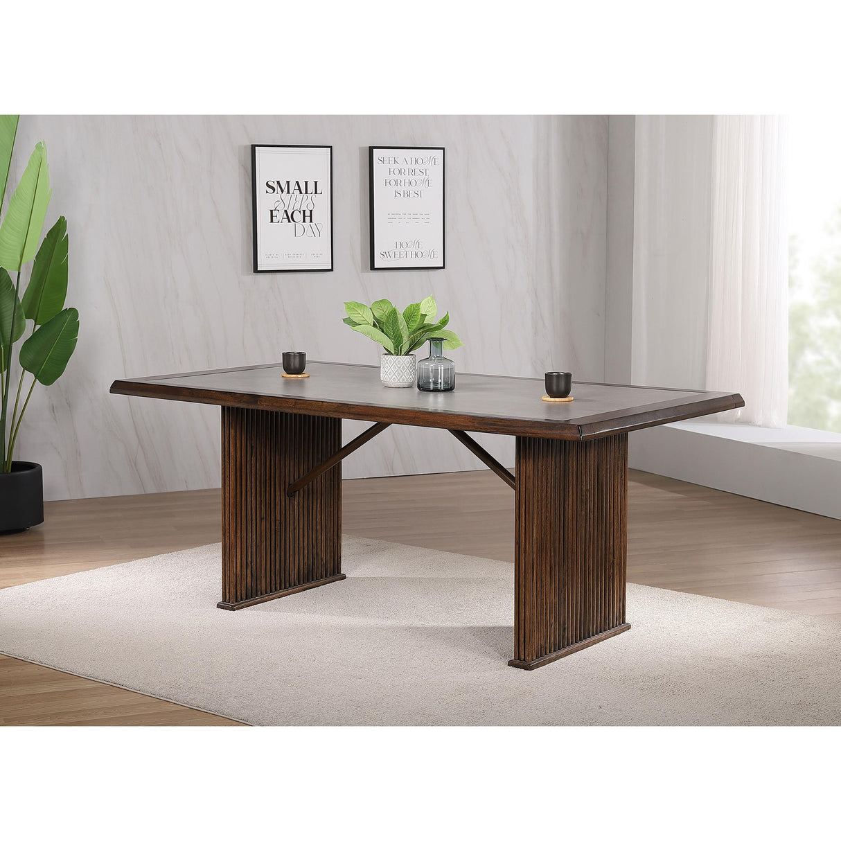  Coaster Furniture Sherwood 193591 72-inch Rectangular Dining Table - Brown IMAGE 2