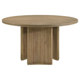  Coaster Furniture Adina 193610 53-inch Round Wood Dining Table  - Distressed Light Brown IMAGE 2