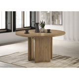  Coaster Furniture Adina 193610 53-inch Round Wood Dining Table  - Distressed Light Brown IMAGE 3