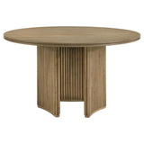  Coaster Furniture Adina 193610 53-inch Round Wood Dining Table  - Distressed Light Brown IMAGE 5