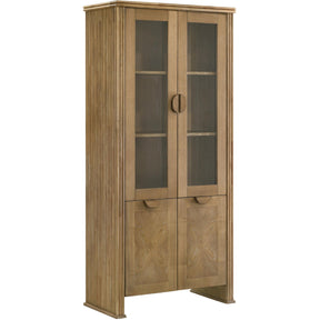  Coaster Furniture Adina 193616 77-inch Tall Display Cabinet  - Distressed Light Brown IMAGE 1