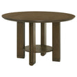  Coaster Furniture Ottowa 193660 47-inch Round Wood Dining Table with Shelf - Brown IMAGE 1