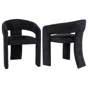  Coaster Furniture Carlow 193813BLK Set of 2 Upholstered Dining Arm Chair - Black IMAGE 1