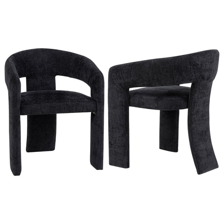  Coaster Furniture Carlow 193813BLK Set of 2 Upholstered Dining Arm Chair - Black IMAGE 1