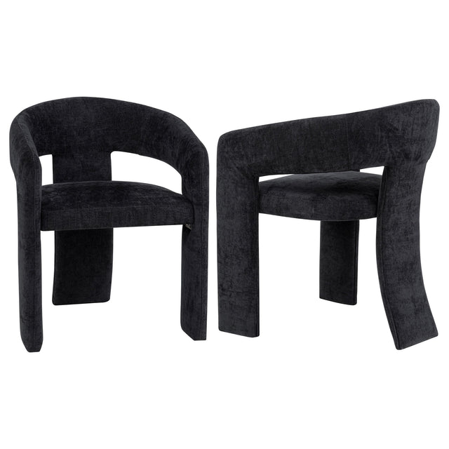  Coaster Furniture Carlow 193813BLK Set of 2 Upholstered Dining Arm Chair - Black IMAGE 1