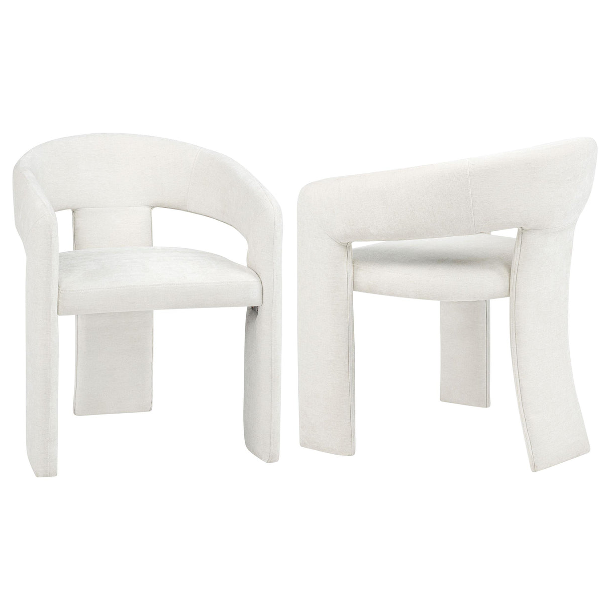  Coaster Furniture Carlow 193813WHT Set of 2 Upholstered Dining Arm Chair - White IMAGE 1