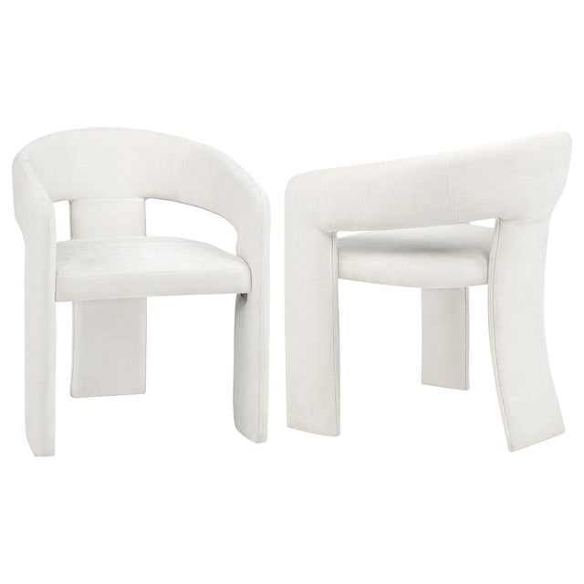  Coaster Furniture Carlow 193813WHT Set of 2 Upholstered Dining Arm Chair - White IMAGE 1