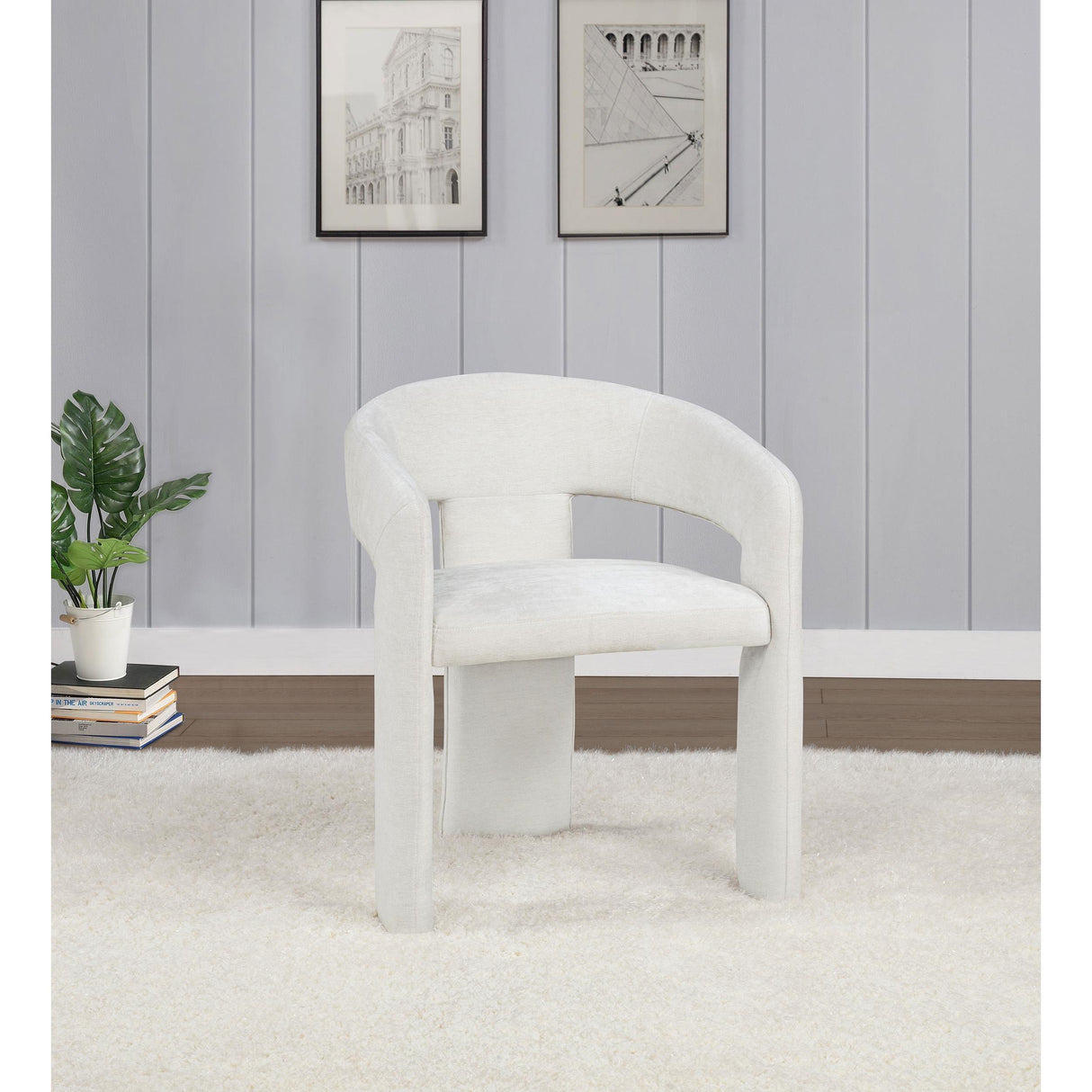  Coaster Furniture Carlow 193813WHT Set of 2 Upholstered Dining Arm Chair - White IMAGE 3