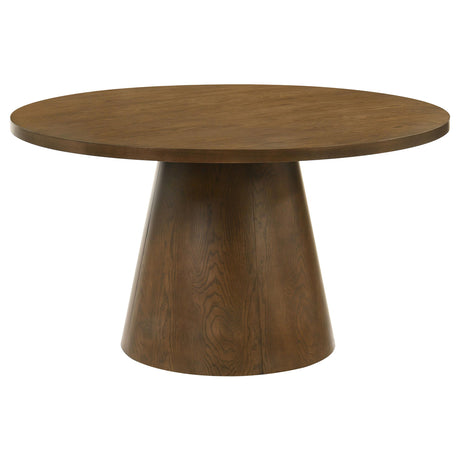  Coaster Furniture Franklin 193830 54-inch Round Wood Pedestal Base Dining Table - Dark Brown IMAGE 1
