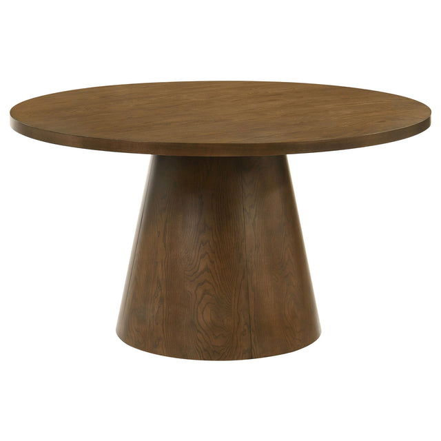  Coaster Furniture Franklin 193830 54-inch Round Wood Pedestal Base Dining Table - Dark Brown IMAGE 1