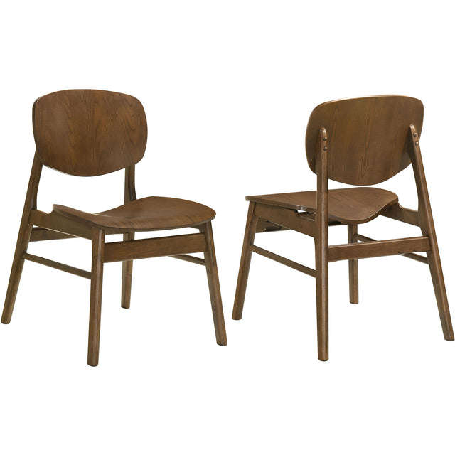  Coaster Furniture Benford 193832 Set of 2 Dining Side Chair Wood Seat - Dark Brown IMAGE 1