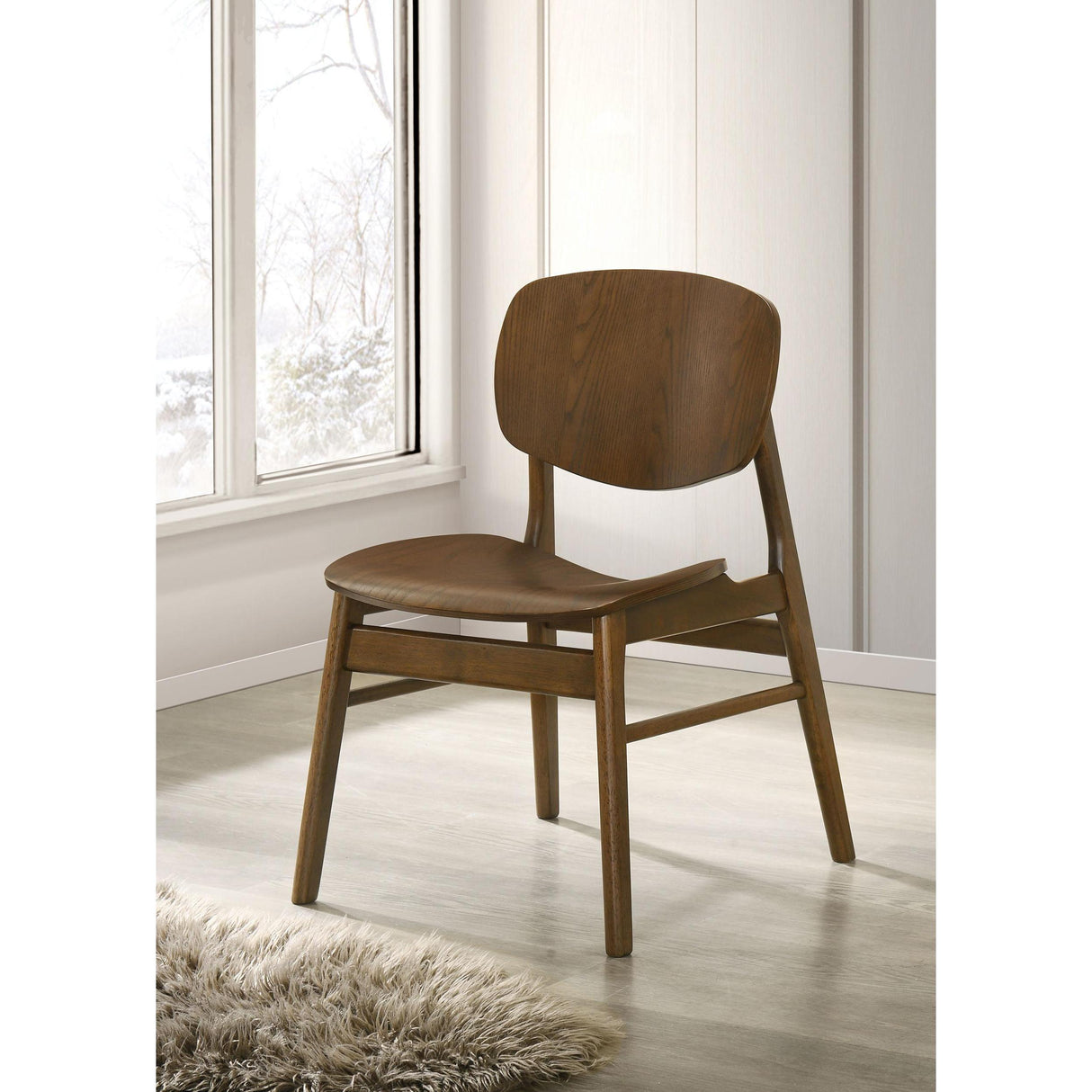  Coaster Furniture Benford 193832 Set of 2 Dining Side Chair Wood Seat - Dark Brown IMAGE 2