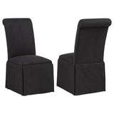  Coaster Furniture Shawna 193912BLK Set of 2 Upholstered Skirted Side Chair - Black IMAGE 1