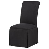 Coaster Furniture Shawna 193912BLK Set of 2 Upholstered Skirted Side Chair - Black IMAGE 2