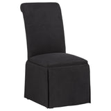  Coaster Furniture Shawna 193912BLK Set of 2 Upholstered Skirted Side Chair - Black IMAGE 8