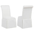  Coaster Furniture Shawna 193912WHT Set of 2 Upholstered Skirted Side Chair - White IMAGE 1
