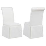  Coaster Furniture Shawna 193912WHT Set of 2 Upholstered Skirted Side Chair - White IMAGE 1