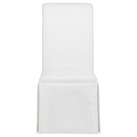 Coaster Furniture Shawna 193912WHT Set of 2 Upholstered Skirted Side Chair - White IMAGE 12