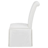  Coaster Furniture Shawna 193912WHT Set of 2 Upholstered Skirted Side Chair - White IMAGE 4