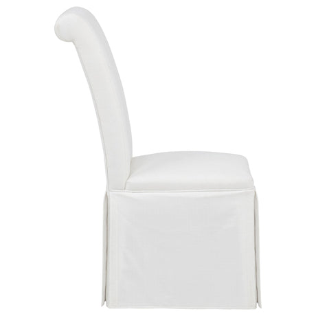  Coaster Furniture Shawna 193912WHT Set of 2 Upholstered Skirted Side Chair - White IMAGE 5