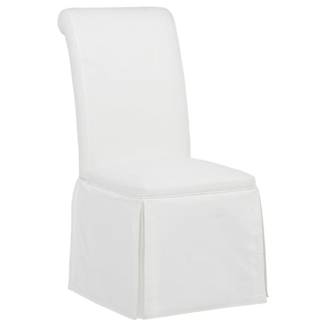  Coaster Furniture Shawna 193912WHT Set of 2 Upholstered Skirted Side Chair - White IMAGE 9