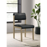  Coaster Furniture Kehoe 193922NAT Set of 2 Upholstered Dining Side Chair - Black/Natural Oak IMAGE 4