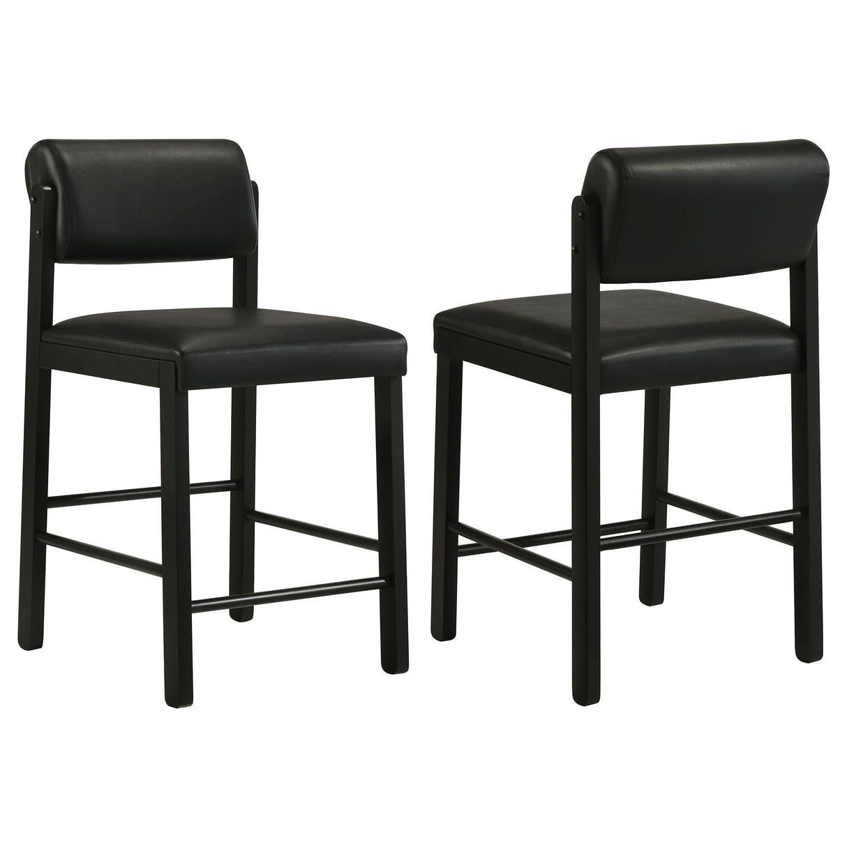  Coaster Furniture Kehoe 193929BLK Set of 2 Upholstered Counter Height Chair - Black IMAGE 1
