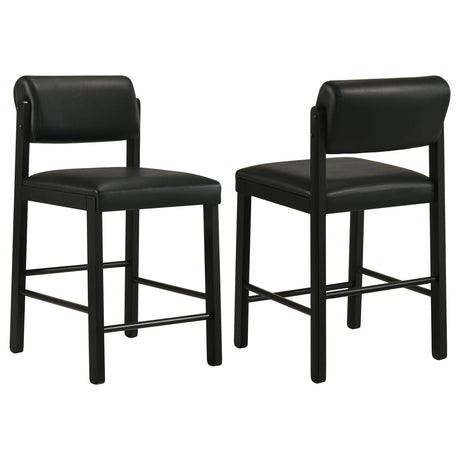 Coaster Furniture Kehoe 193929BLK Set of 2 Upholstered Counter Height Chair - Black IMAGE 1