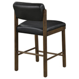  Coaster Furniture Kehoe 193929WAL Set of 2 Upholstered Counter Height Chair - Black/Walnut IMAGE 5