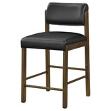  Coaster Furniture Kehoe 193929WAL Set of 2 Upholstered Counter Height Chair - Black/Walnut IMAGE 8