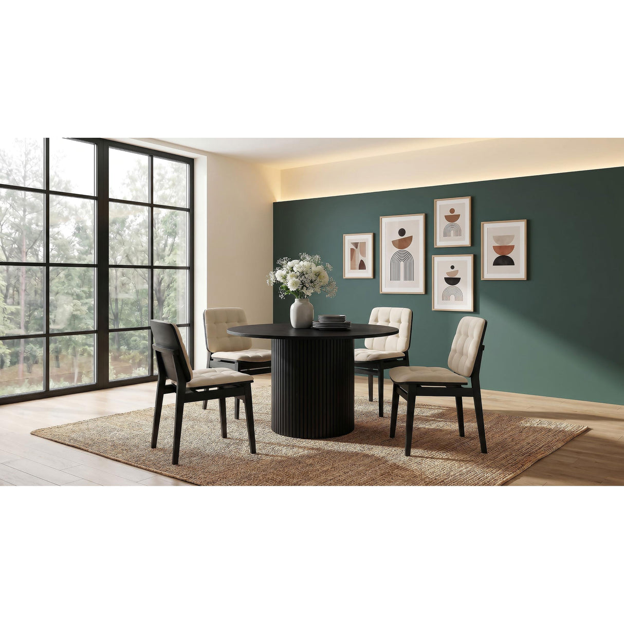  Coaster Furniture Hamlyn 193930BLK 47-inch Round Wood Dining Room Table - Black IMAGE 10
