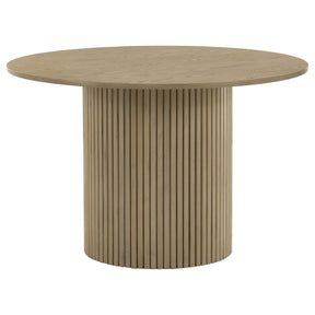  Coaster Furniture Hamlyn 193930NAT 47-inch Round Wood Dining Room Table - Natural Oak IMAGE 1