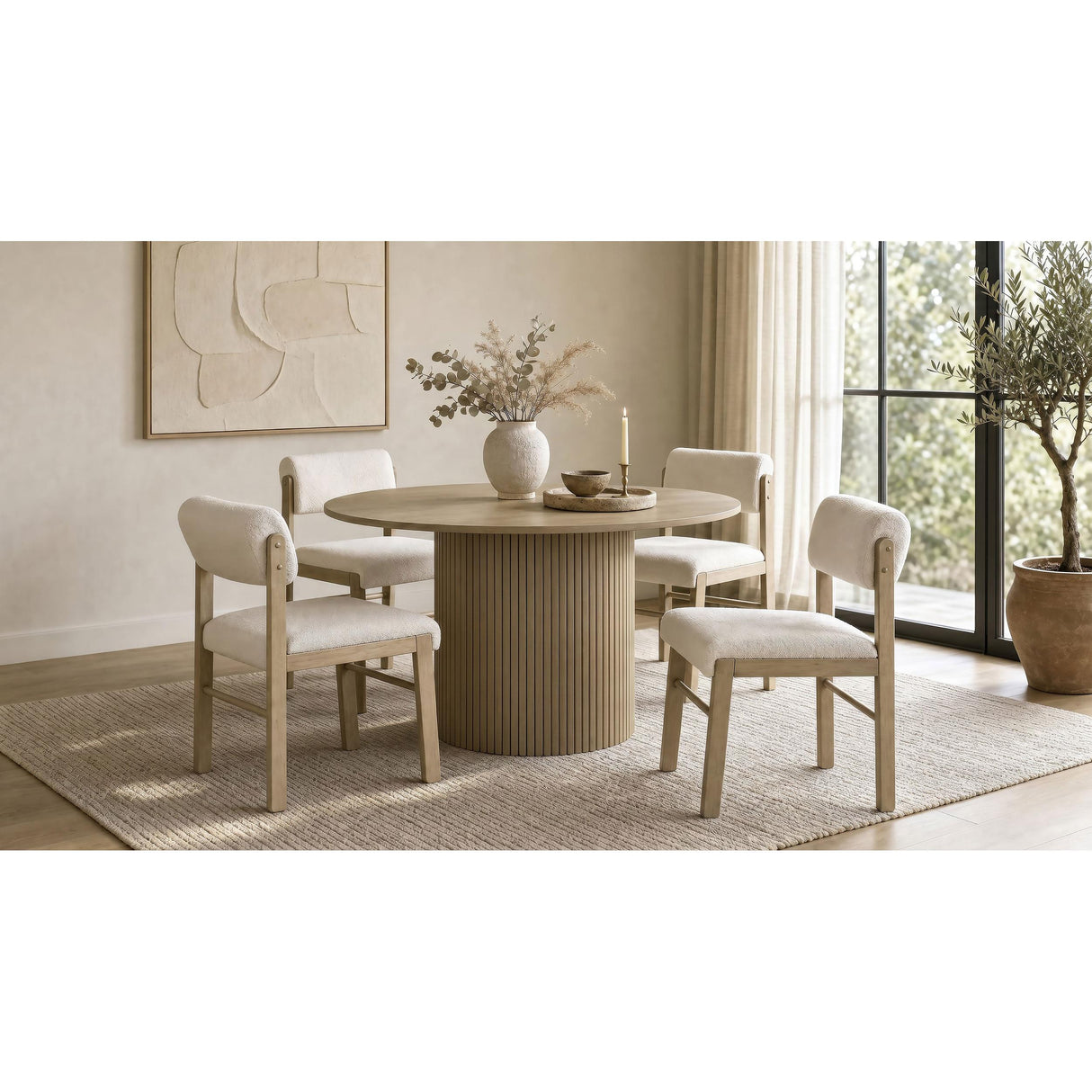  Coaster Furniture Hamlyn 193930NAT 47-inch Round Wood Dining Room Table - Natural Oak IMAGE 2