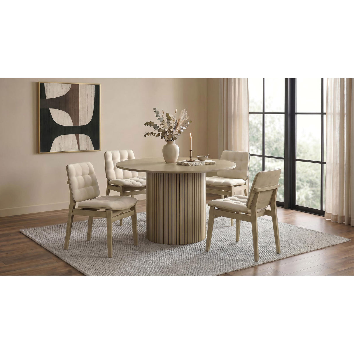  Coaster Furniture Hamlyn 193930NAT 47-inch Round Wood Dining Room Table - Natural Oak IMAGE 5