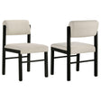  Coaster Furniture Kehoe 193932BLK Set of 2 Upholstered Dining Side Chair - Cream/Black IMAGE 1